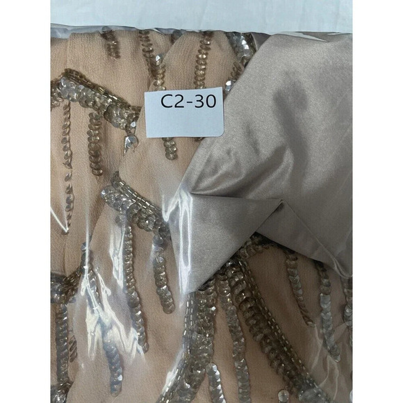 NBD Revolve Tristan Mini Dress XS Sequin Scalloped Hem Bow Delicate Regal Gold - Picture 12 of 13